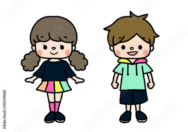 Fototapeta ダンス部員のイラスト　習い事・部活・趣味　カラー