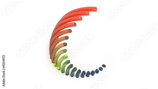 Obraz 3d chart made from glass