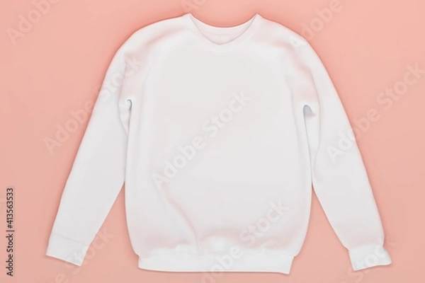 Fototapeta Mockup men sweatshirt with long sleeves isolated on white background. Front and back view. 3d rendering