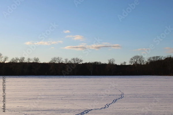 Obraz Schneelandschaft im Februar Querformat
