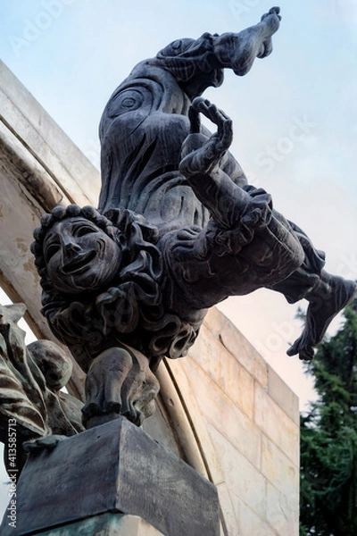 Fototapeta Fragment of the monument to the glory of labor in the center of Kutaisi city in Georgia