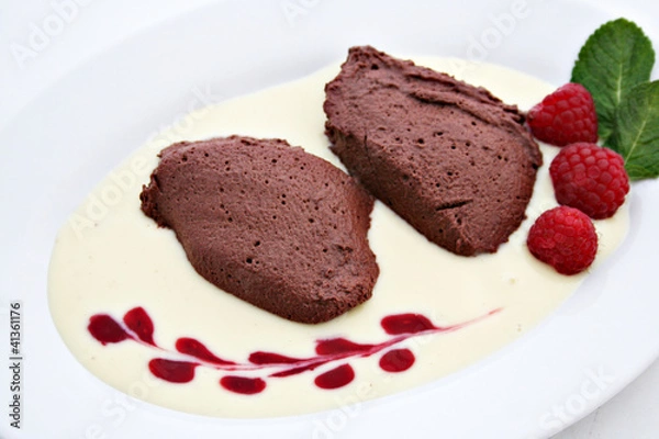 Obraz Mousse au Chocolat an Vanillesauce