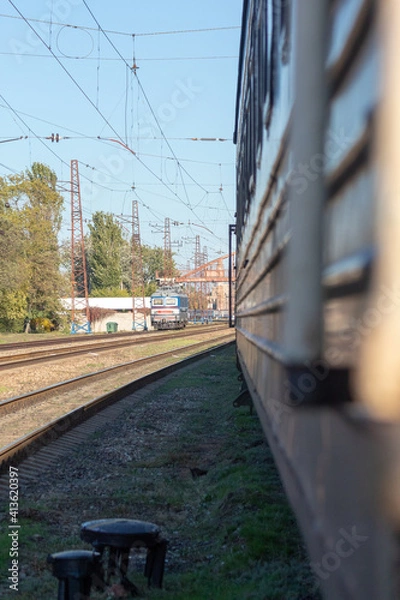 Obraz train in the city