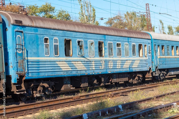 Obraz old  train on railway