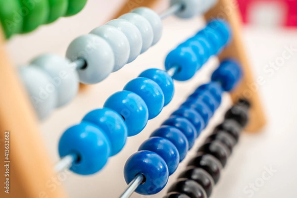 Fototapeta Colorful Abacus Close Up, Concept of Finances and Business
