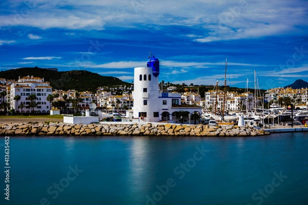 Obraz Manilva lighthouse in long exposure