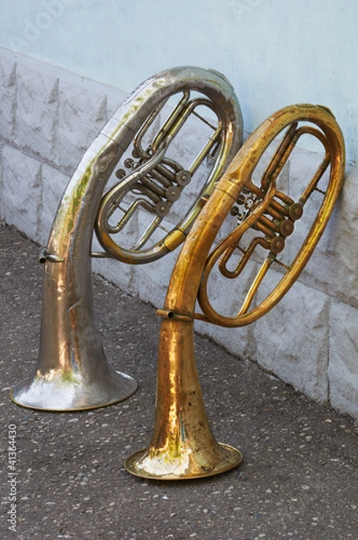 Fototapeta Two old trumpets