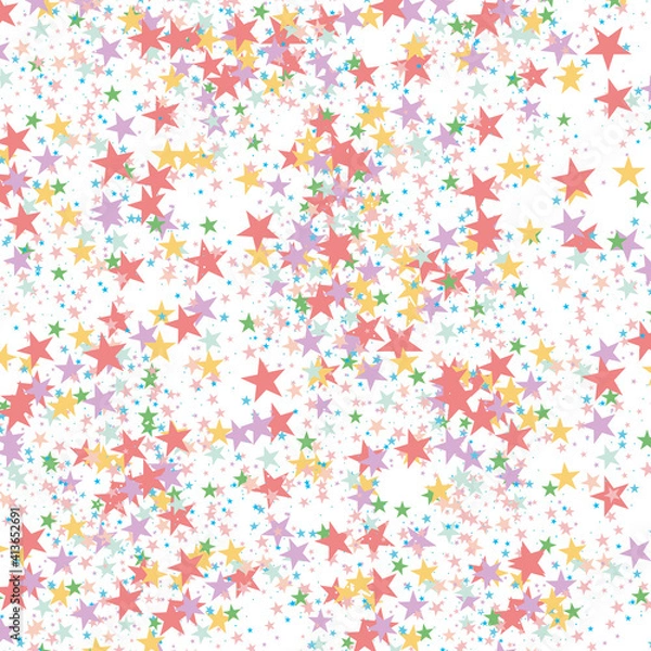 Obraz Shine Bright like a Star with Stock Adobe's Stunning Colored Star Pattern Illustration - Perfect for Web Design, Textiles, and More!