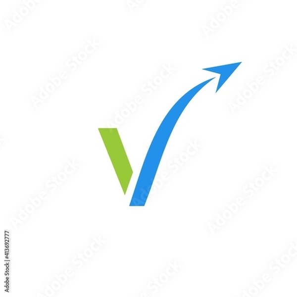 Obraz Letter V arrow logo icon vector