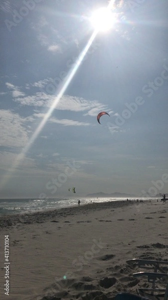 Obraz kite surfing on the beach