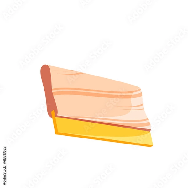 Fototapeta vector squeegee design with yellow wooden and rubber handles. for screen printing. white background