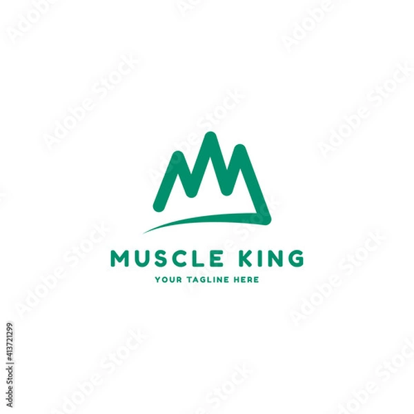 Fototapeta Muscle King logo design. King logo. crown logo