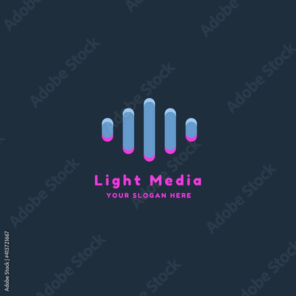 Fototapeta Media logo with colourful. For your company. For your brand