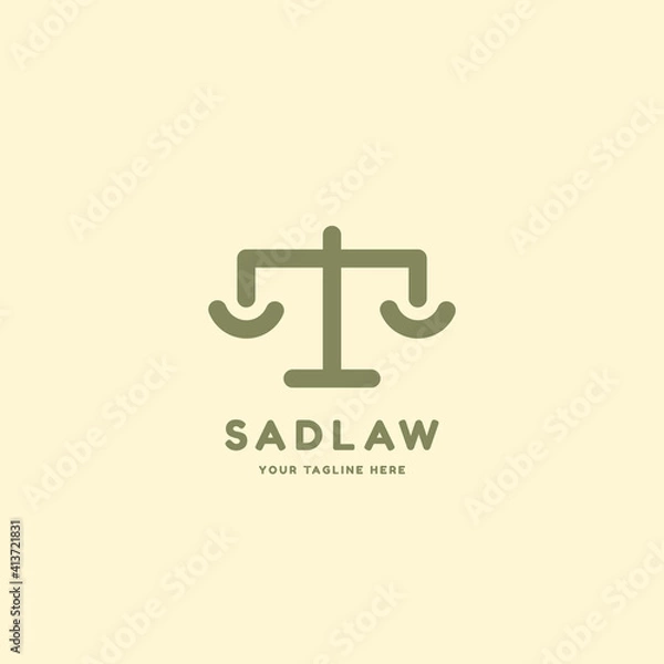 Fototapeta law logo for the company. Logo for the company about the justice. with the expression.