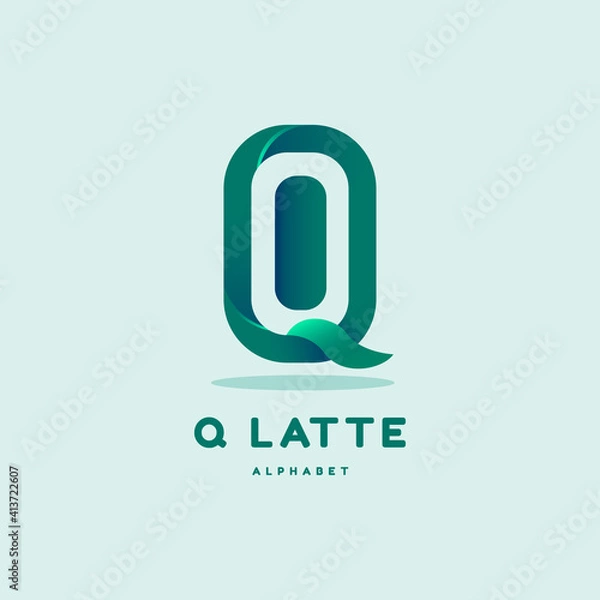 Fototapeta Letter Q alphabet logo. for the company or your poster sign
