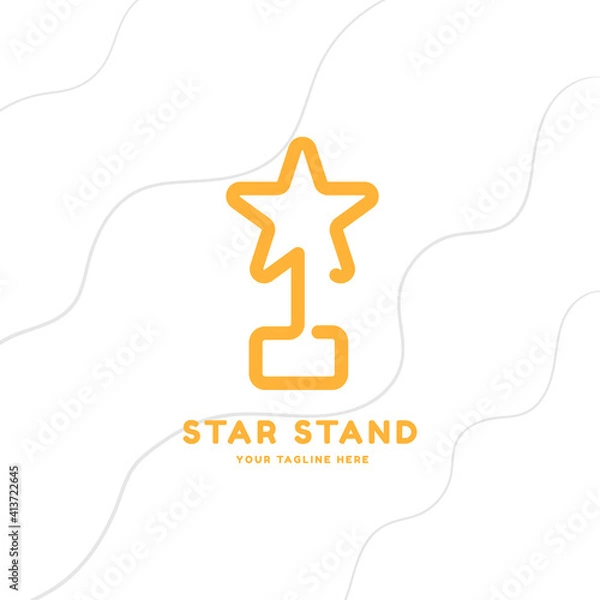 Fototapeta Star logo with the stand for the competition. For your brand.