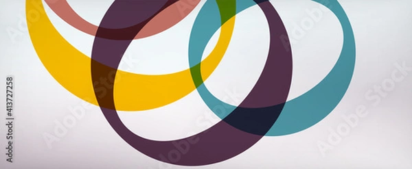 Fototapeta Ring geometric shapes, o letter repetition wallpaper. Abstract background for business or technology presentations, internet posters or web brochure covers