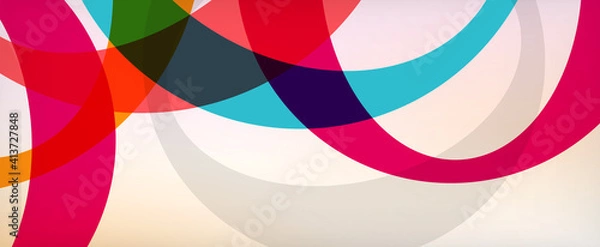 Fototapeta Ring geometric shapes, o letter repetition wallpaper. Abstract background for business or technology presentations, internet posters or web brochure covers