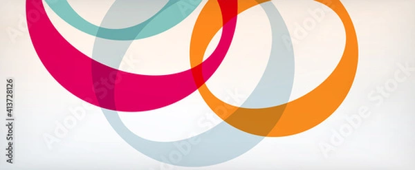 Fototapeta Ring geometric shapes, o letter repetition wallpaper. Abstract background for business or technology presentations, internet posters or web brochure covers