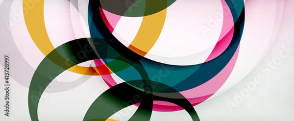 Fototapeta Ring geometric shapes, o letter repetition wallpaper. Abstract background for business or technology presentations, internet posters or web brochure covers