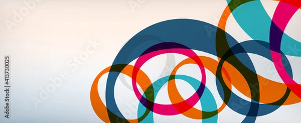 Fototapeta Ring geometric shapes, o letter repetition wallpaper. Abstract background for business or technology presentations, internet posters or web brochure covers