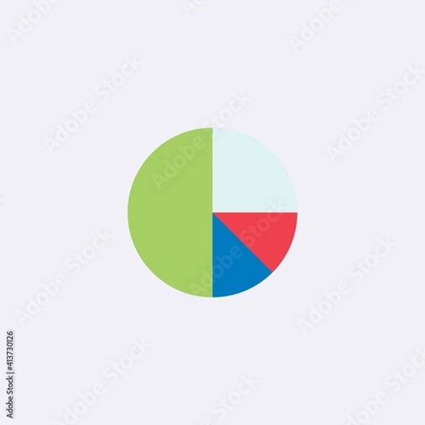 Obraz colored flat chart icon. infographic modern vector illustration. Pixel Perfect