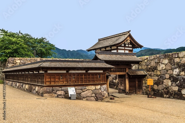 Obraz 初夏の松代城跡の復元された北不明門