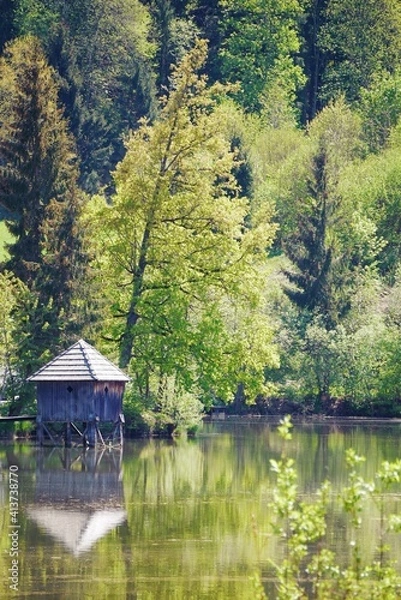 Obraz Eine Hütte am See