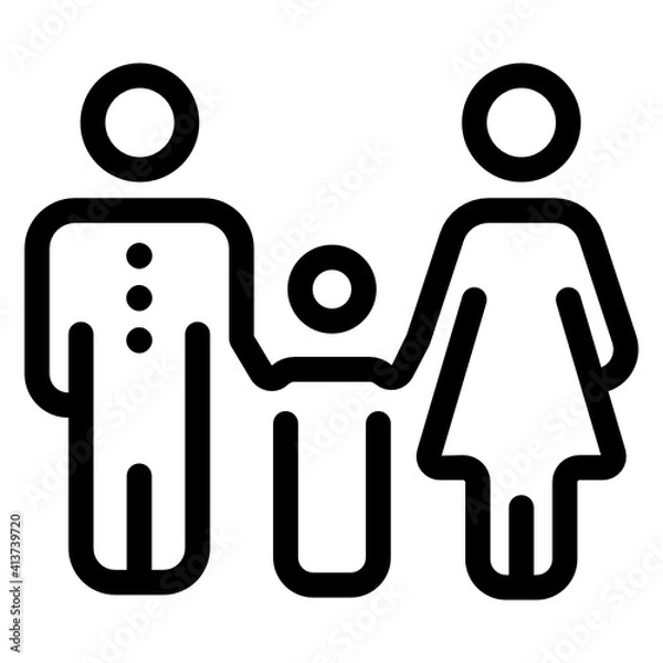 Fototapeta 
A line icon of a perfect family in editable design
