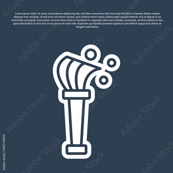 Obraz Blue line Aspergillum icon isolated on blue background. Vector.