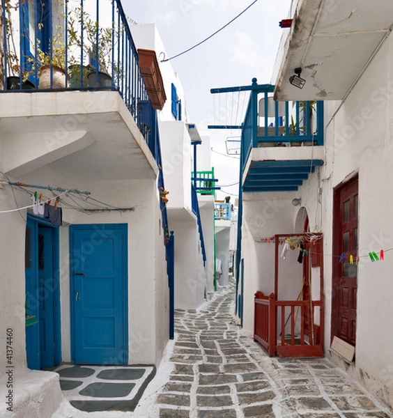 Obraz Typical street of Mykonos
