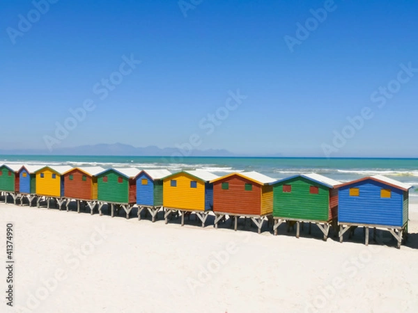 Obraz bunte Badehäuschen von Muizenberg