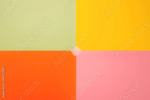 Obraz sheets of colored paper. the four leaves are arranged symmetrically