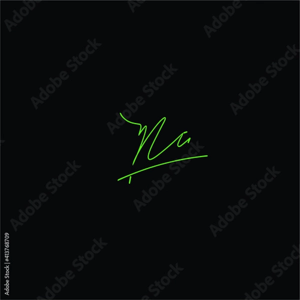 Obraz MA initial handwritten calligraphy, for monogram and logo