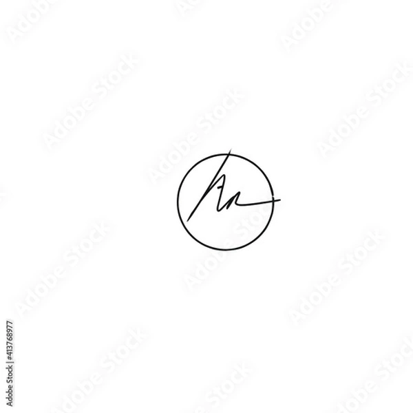 Fototapeta AR initial handwritten calligraphy, for monogram and logo