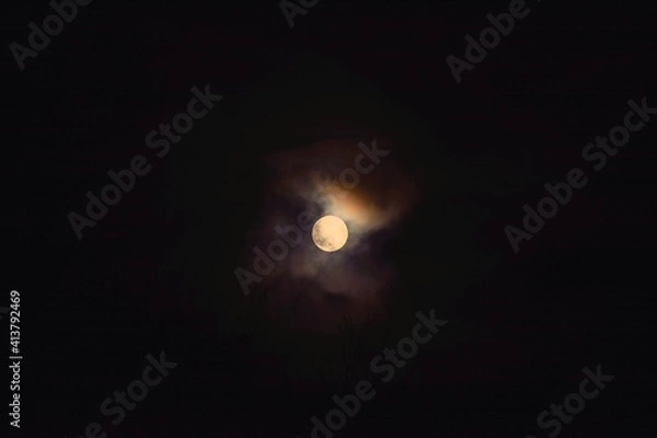 Obraz Moonlit clouds February 2021 UK