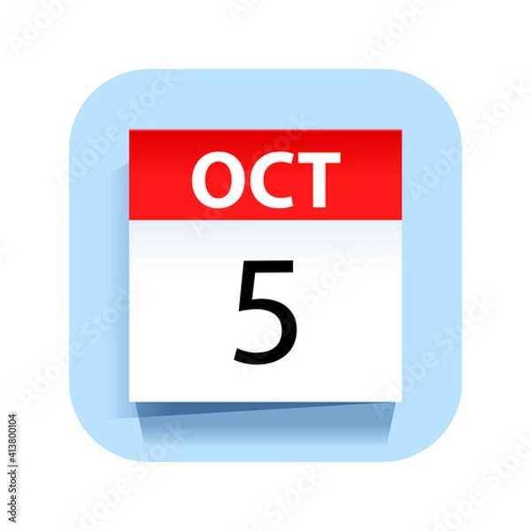Fototapeta October 5. Calendar Icon. Vector Illustration.