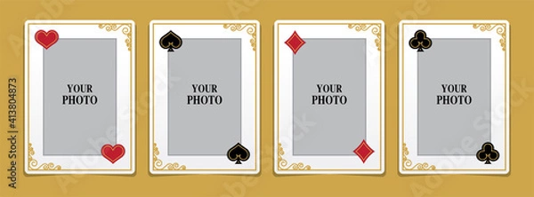 Obraz Poker card photo frames vector.
