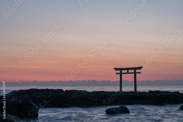Fototapeta 海辺の鳥居