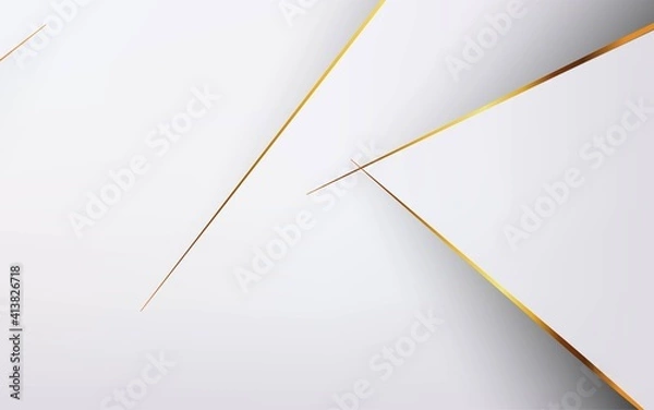 Obraz Abstract simple white vector background with gold lines