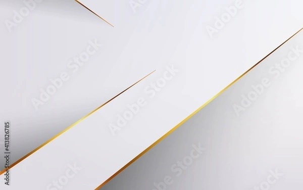 Obraz Abstract simple white vector background with gold lines