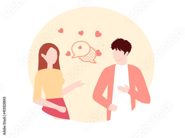 Obraz Couple communicates a lot, vector graphics