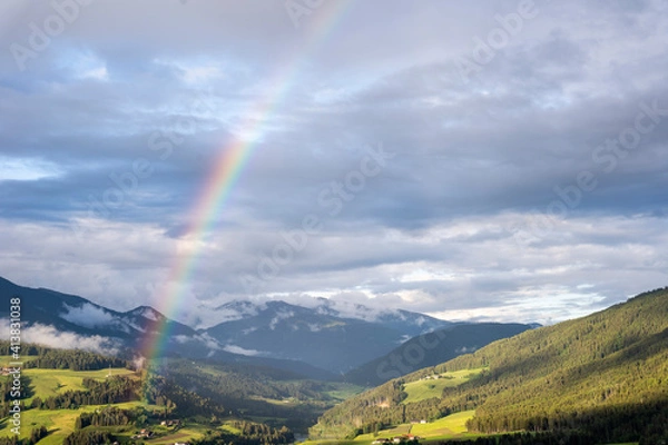 Obraz rainbow over mountains