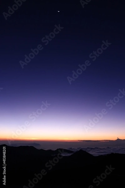 Obraz Moon and sunrise