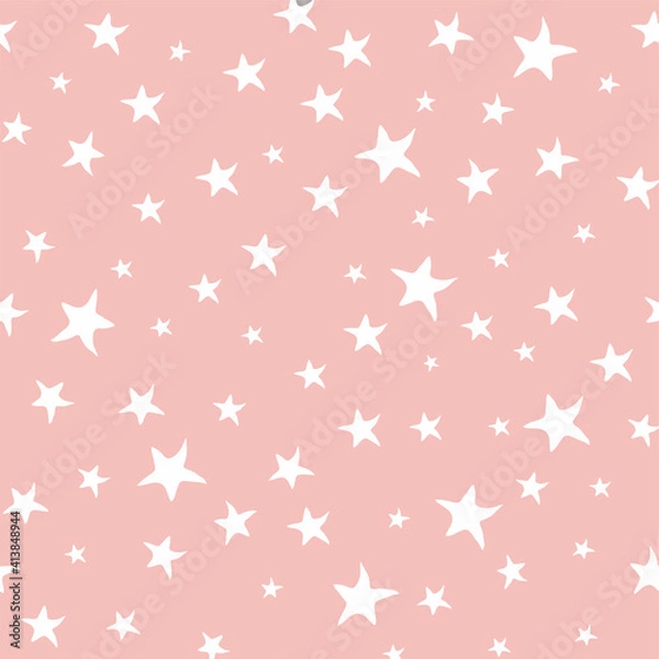 Fototapeta Stars Pattern Pink Pattern Pink Background Baby Pattern Baby Pattern Textile Pattern Fabric Seamless Background