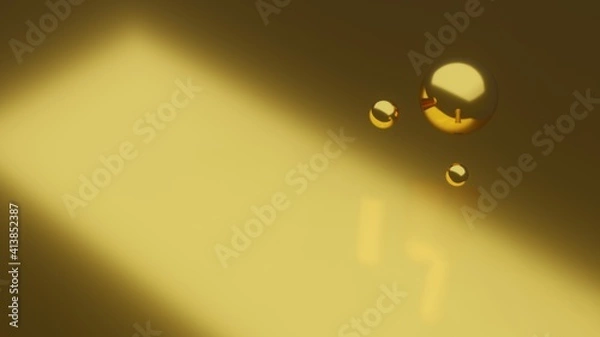 Obraz coins falling gold light 