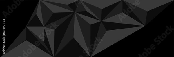 Obraz Abstract black triangle background vector