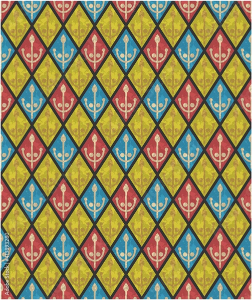 Obraz seamless graphic pattern of repeating geometric shapes in vector