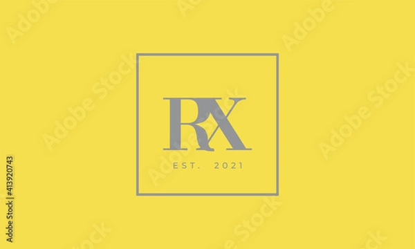 Fototapeta Pantone 2021 Ultimate Gray logotype monogram alphabet characters Illuminating background