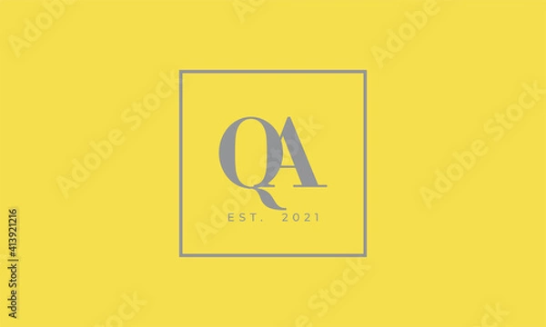 Obraz Pantone 2021 Ultimate Gray logotype monogram alphabet characters Illuminating background